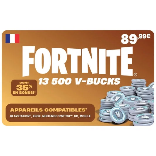 Fortnite Gift Card - 13 500 V-Bucks (crédit)