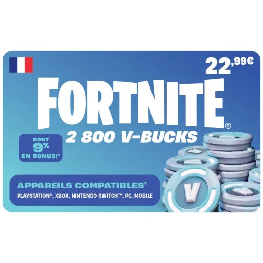 Fortnite Gift Card - 2 800 V-Bucks (crédit)
