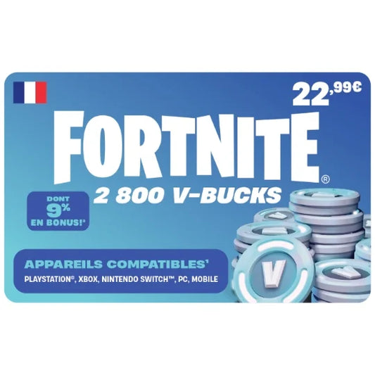 Fortnite Gift Card - 2 800 V-Bucks (crédit)